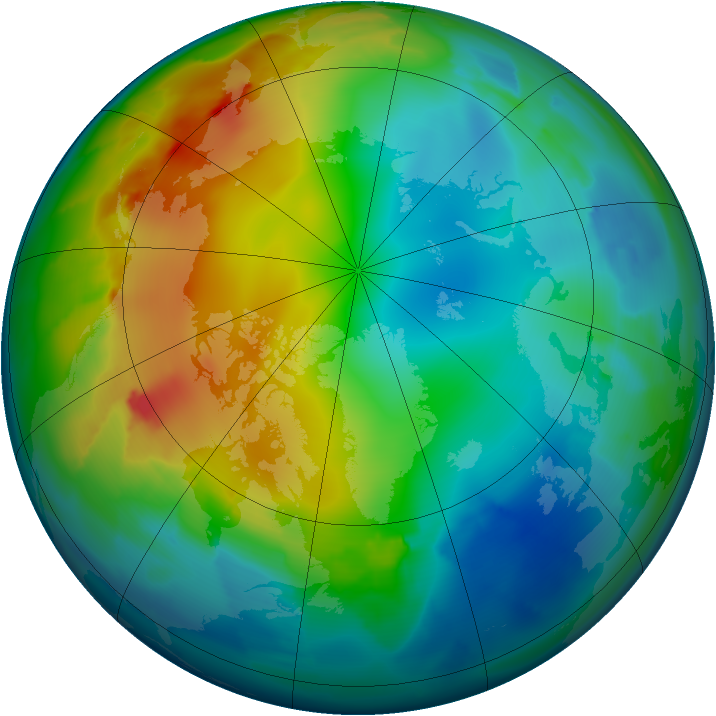 Arctic ozone map for 21 December 2011